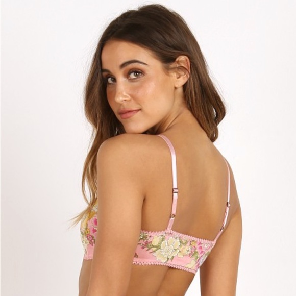 Spell designs, blue skies, pink floral bralette in Candy. Bra. Size large. - Picture 4 of 9